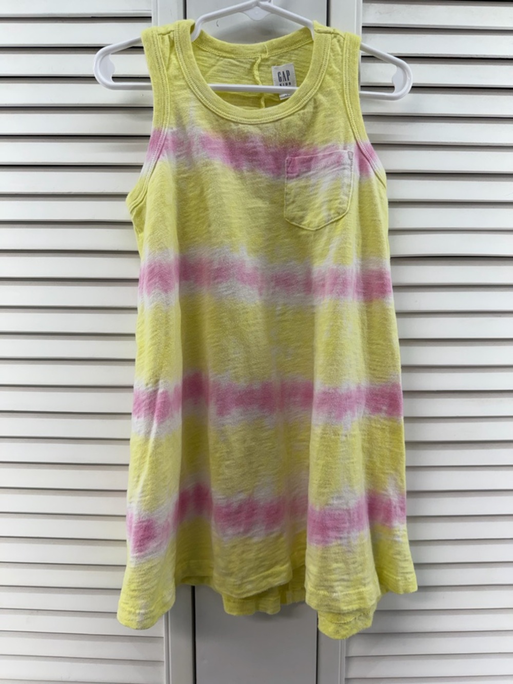GAP size 4/5 Yellow and Pink Striped Tank Dress